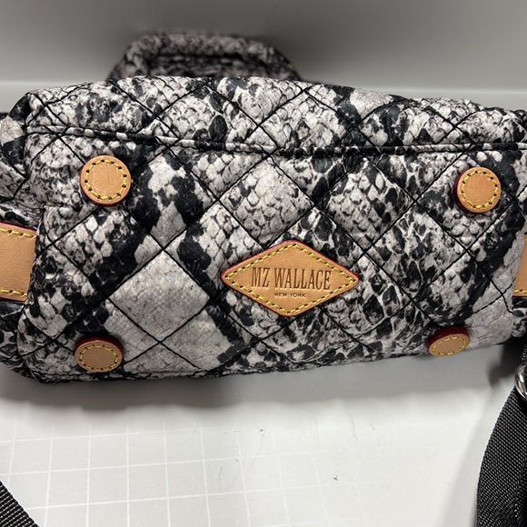 MZ Wallace Snakeskin Satchel in Black and White - Picture 5 of 8